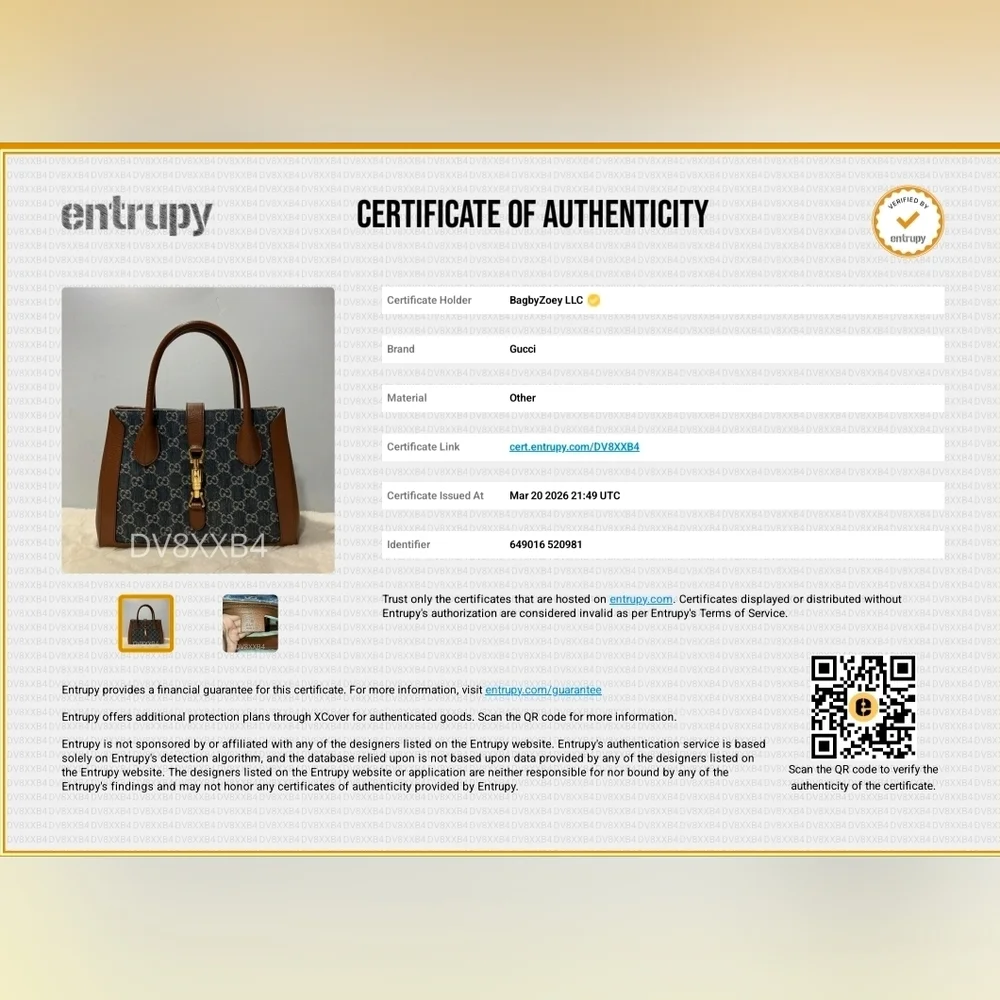 CF08 💟 GUCCI Jackie GG Denim and Leather Medium - Picture 2 of 15